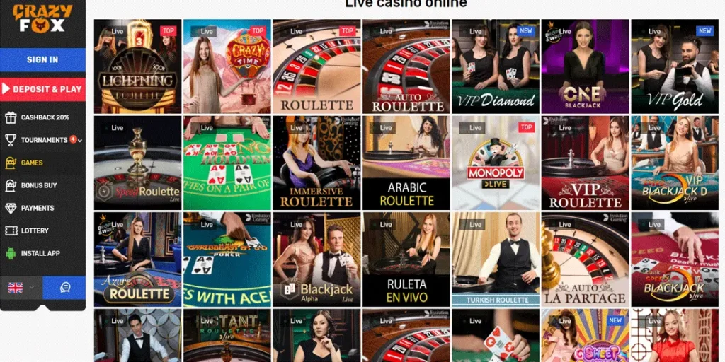 Crazy Fox Live Casino